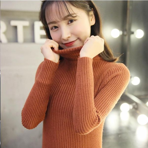

women's sweaters fmfssom solid turtleneck woolen pullovers women sweater warm knitted slim fit casual long sleeve female, White;black