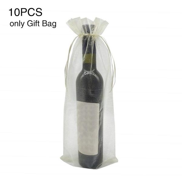 

gift wrap 10 pcs organza wedding jewelry solid with drawstring bag packing wine bottle wrapping fashion storage decorative