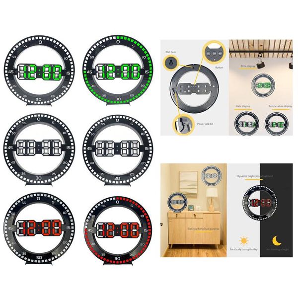 

digital wall clock date usb electronic home office tableclocks