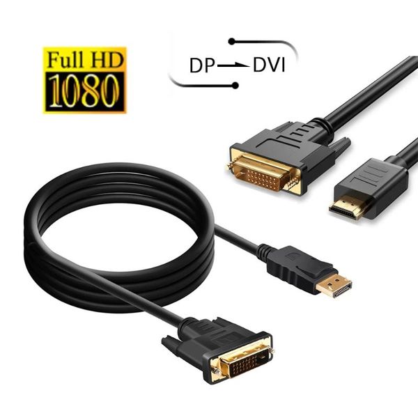 

audio cables & connectors displayport dp to dvi cable male display port connection adapter 1080p hd for hdtv pc lapprojector