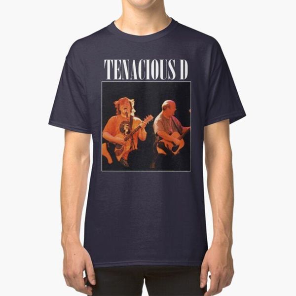 

men's t-shirts tenacious d t - shirt jack black kyle gass rock metal and roll comedy 2000s band, White;black