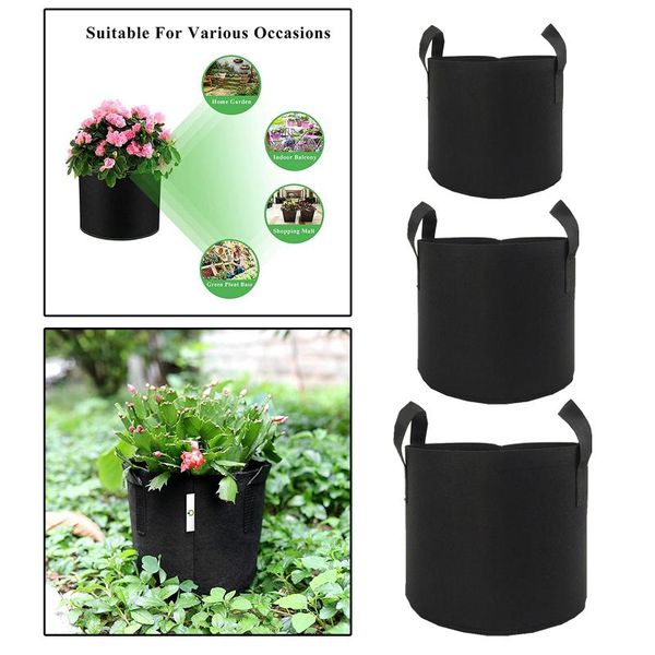 

planters & pots fabric aeration plant grow bags with handles black non-woven