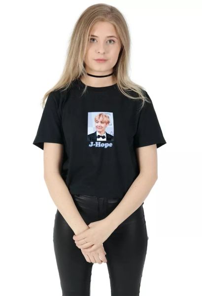 

j-hope homage t-shirt shirt tee fashion jhope kpop fangirl band, White;black