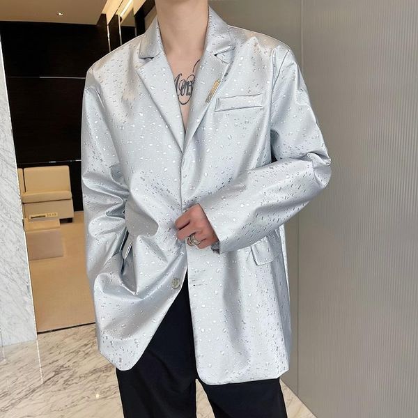 

men's suits & blazers men 3d water droplets pattern trend fashion loose casual suit jacket women streetwear oversize hip hop coat, White;black