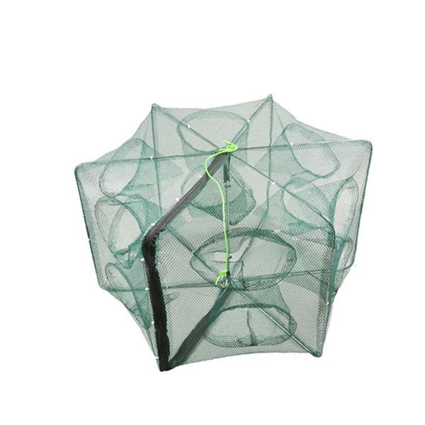 

holes fishing net fish cage 80cm folding hand throwing bag accessories