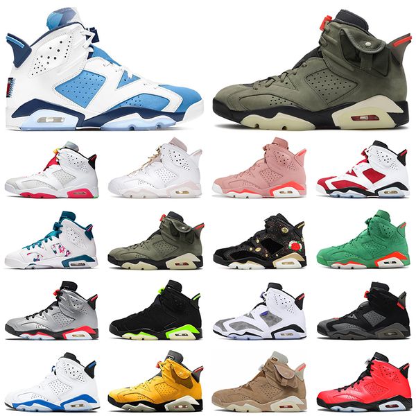

6 6s basketball shoes unc millennial pink british khaki green abyss flint hare olive chrome gold hoops women mens trainers sports sneakers