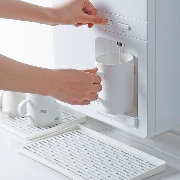 

bathroom shelves double-layer drain tray rectangular plastic tea living room cup holder home kitchen tableware wj031712