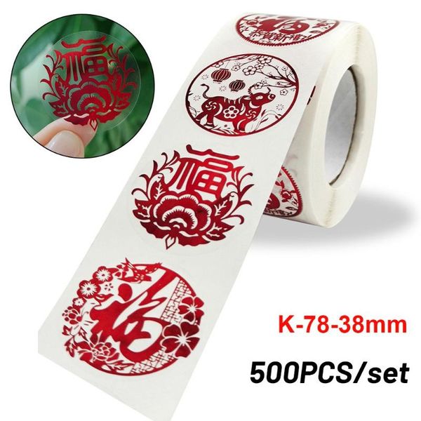 

500x year stickers fu characters gilded lantern r wall sticker art 1*