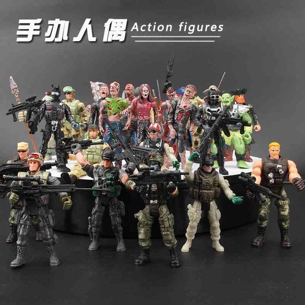 

model building kitsmilitary soldier human model joint movable elite anti terrorist special force 10cm doll soldier pirate zombie
