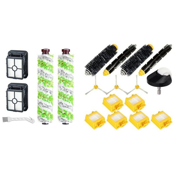 

14pcs side brush wheel main filter for 700 760 770 780 & 2 packs multi-surface pet rolls vacuum cleaners