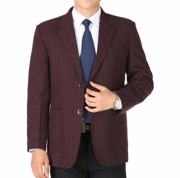 

men's suits & blazers business mens casual suit middle-aged jacket men blazer masculino slim fit casaco jaqueta masculina wine red coat, White;black