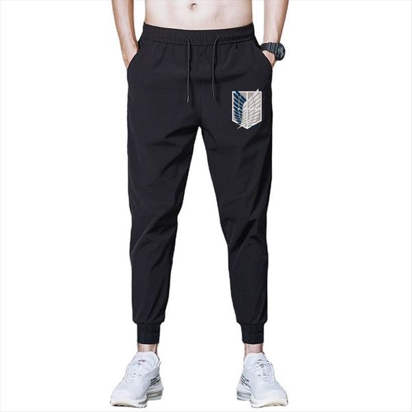 

attack on titan jogger women pant anime black print clothing elastic workout trousers sweatpants pocket fitness spring