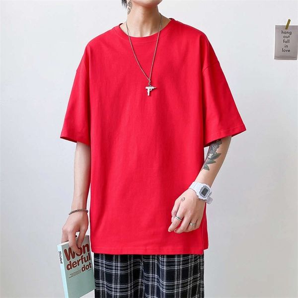 

men's t-shirts summer loose fit solid short sleeve t-shirt fg3b, White;black