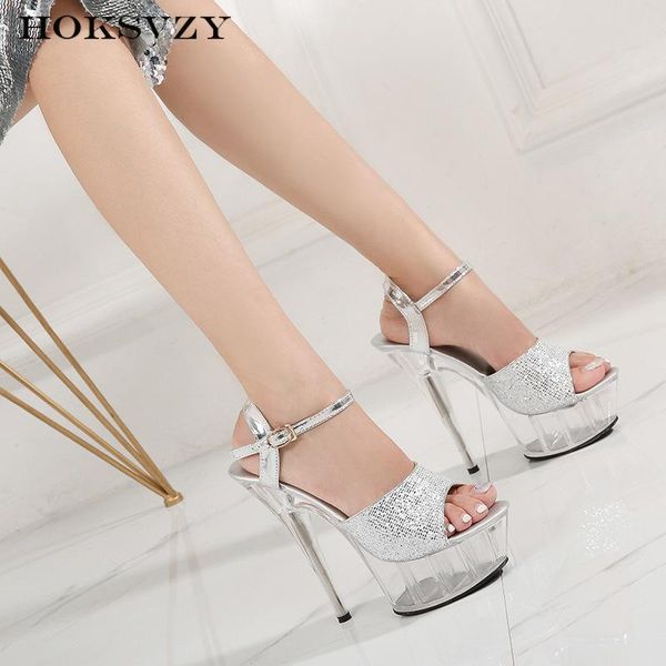 

sandals catwalk women heels super high shoes ladies sandal transparent for lfd 6400, Black