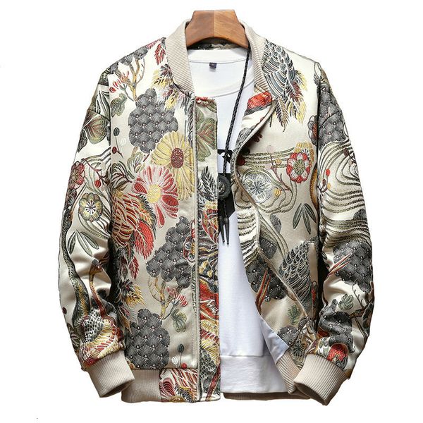 

women's trench coats 2021 fashion embroidered jacket hip hop streetwear plus size 5xl bomber man's, Tan;black