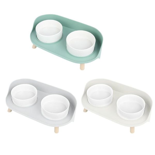 

cat bowls & feeders food set raised for and water ceramic elevated pet dishes with stand dishwasher safe