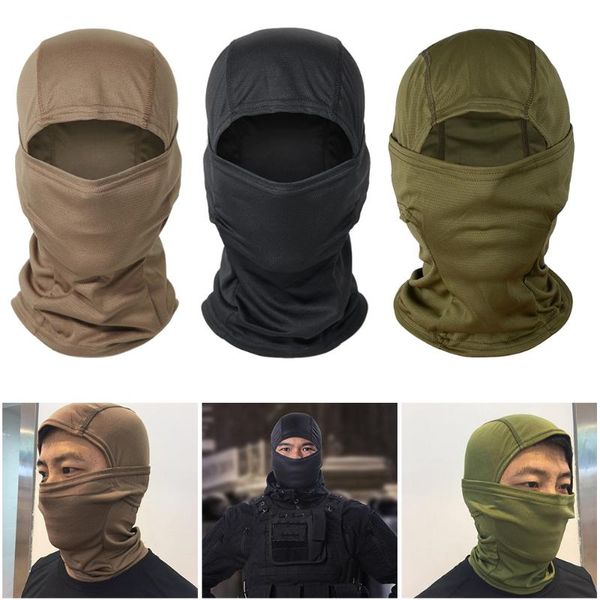 

outdoor cycling mask balaclava full face bicycle ski bike ride snowboard sport headgear helmet liner tactical hat cap caps & masks, Black