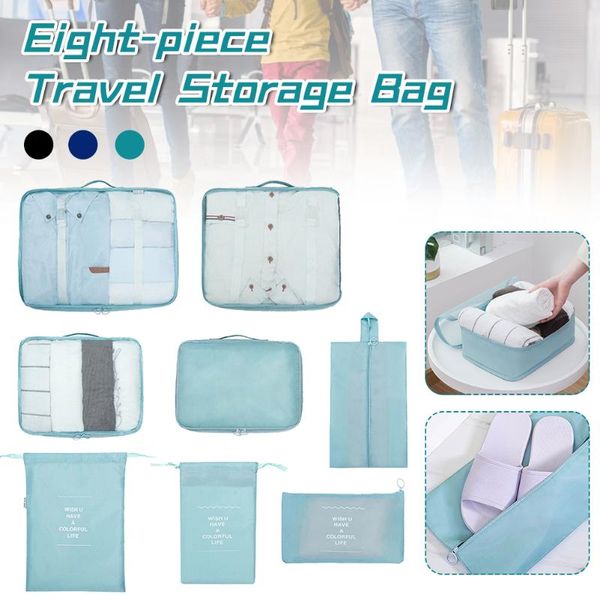 

storage bags packing cubes 8pcs travel luggage organizer set waterproof clothing sorting bag for business trip