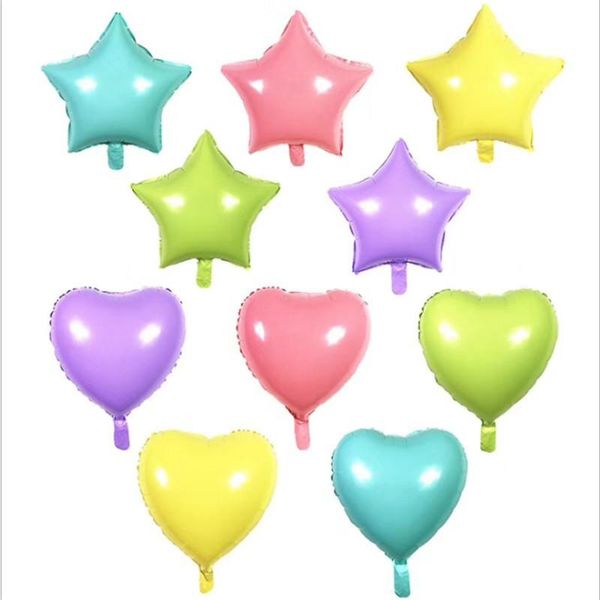 

party decoration candy macaroon 18 inch heart-shaped five-pointed star aluminum film balloon valentine's day wedding birthday
