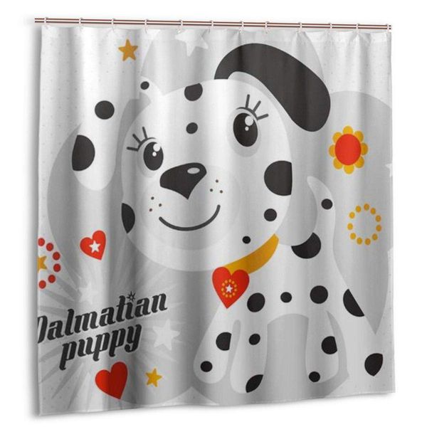 

shower curtain,dalmatian puppy animal decoration hearts stars necklet,custom design waterproof shower curtains bathroom decor