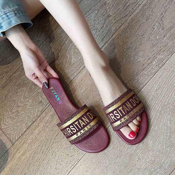 

sandals slippers2021 new lettered slippers for women's wear fashionable and versatileluxurys designers zlyzly, Black