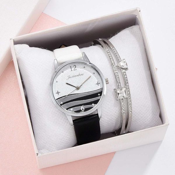 

wristwatches casual women romantic starry sky wrist watch bracelet leather rhinestone designer ladies clock simple dress gfit montre femme, Slivery;brown