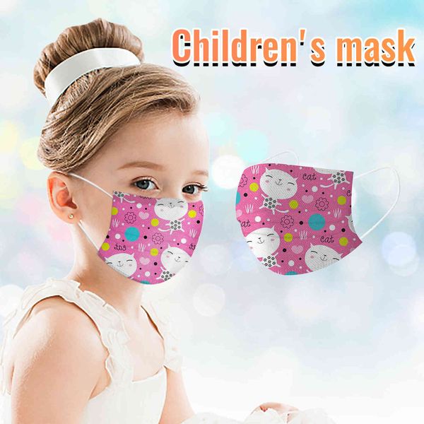 

children's disposable printed three-layer spunlaced ear belt meltblown mask 50 mask
