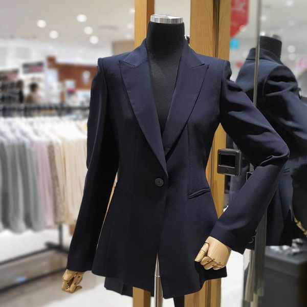 

women's suits & blazers [ewq] korea chic autumn casual trend women solid color lapel single button fashion simple long-sleeved blazer 2, White;black