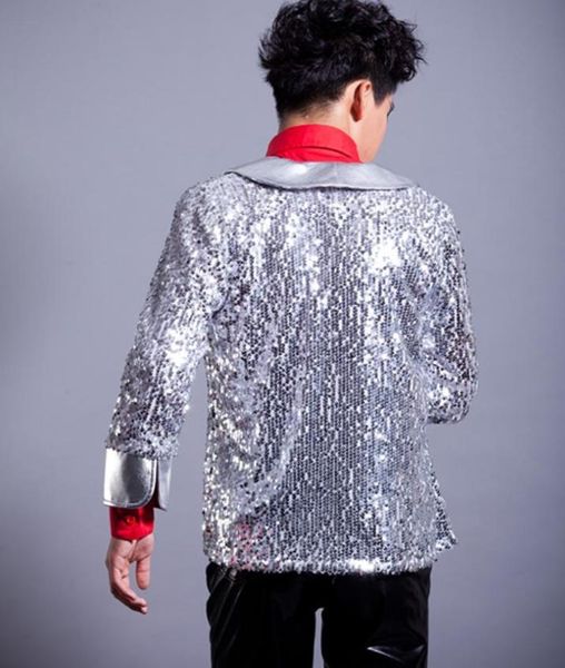 

men's suits & blazers white personalized sequins singer stage rock blazer men suit fashion for jacket masculino customizable, White;black
