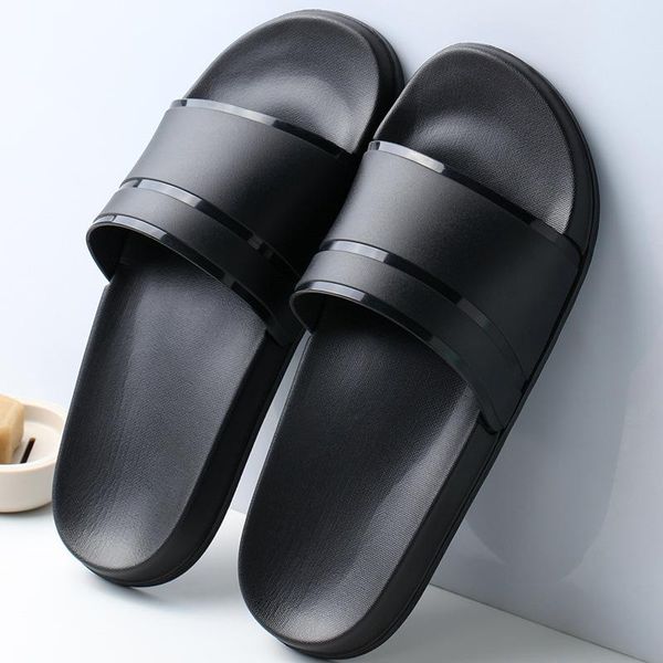 

slippers puimentiua summer men casual black white shoes non-slip slides bathroom soft sole women plus size 47