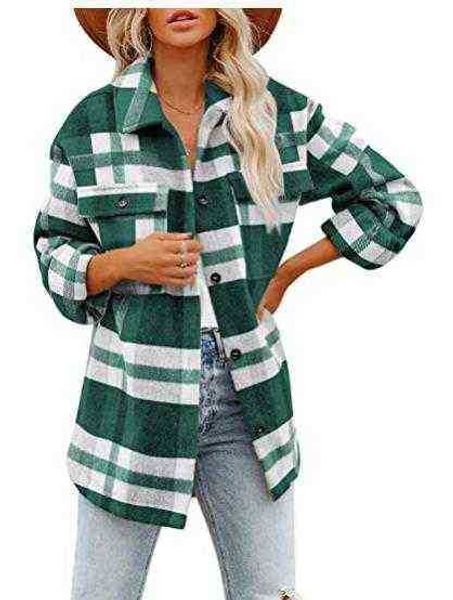 

explosion women's tweed plaid shirt flannel loose et, Black