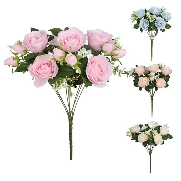 

decorative flowers & wreaths artificial rose faux fake holding for diy home garden wedding party decor