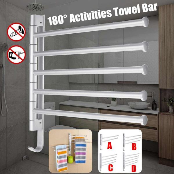 

bathroom storage & organization stainless steel punch towel bar rotating rack kitchen wall-mounted polished holder hardware