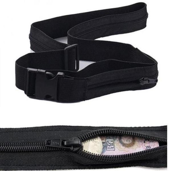 

travel security secret waist money belt hidden safe pouch wallet ticket, Red;black