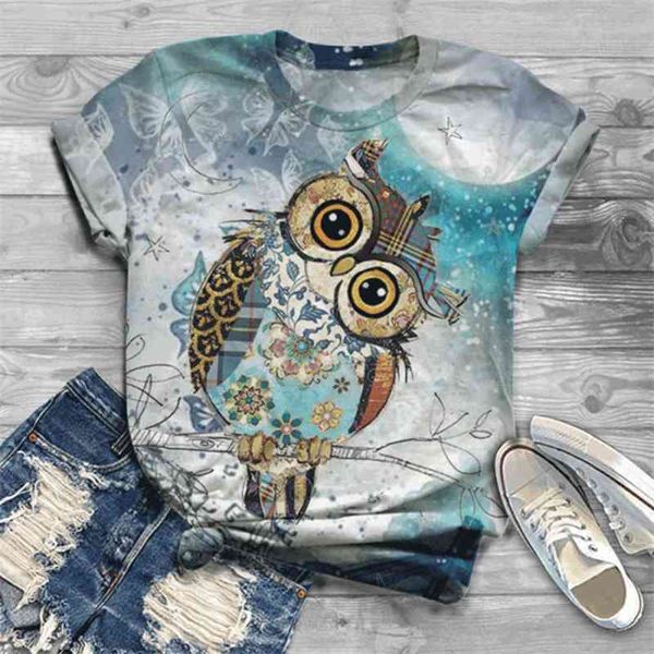 

women's t-shirt female animal 3d digital printing casual short sleeve lklk, White