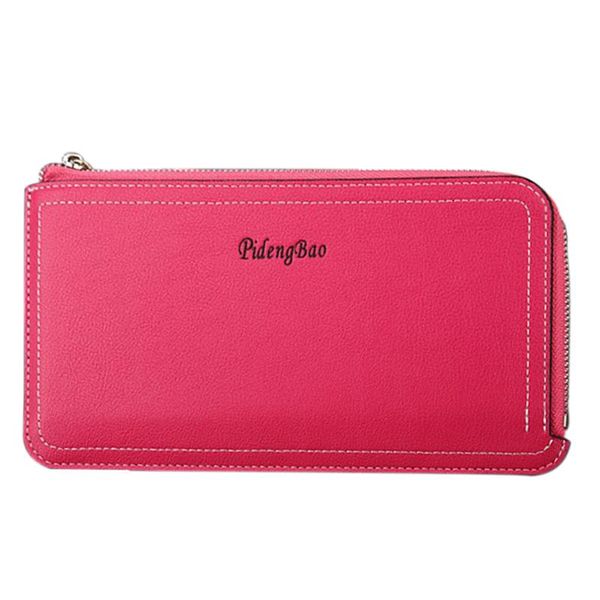 

wallets fashion women wallet multifunction long zipper phone clutch bag multi-card slots card holder female pu leather bifold coin purse, Red;black