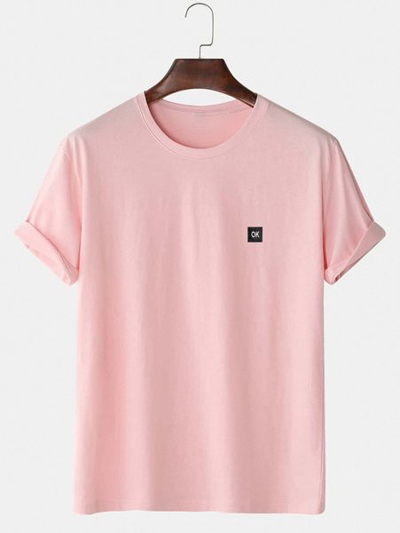 

men letter embroidery tee 99gz#, White;black