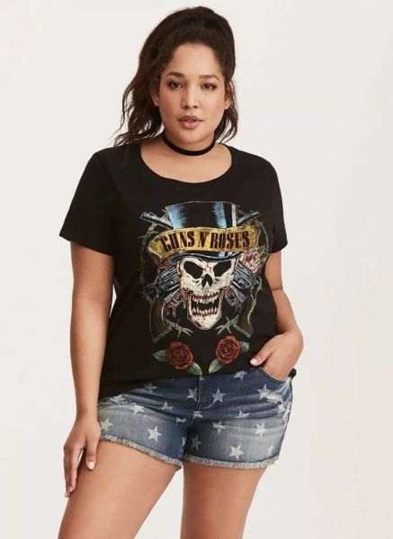 

torrid guns n' roses women's girls plus size t-shirt new 100% authentic, White;black