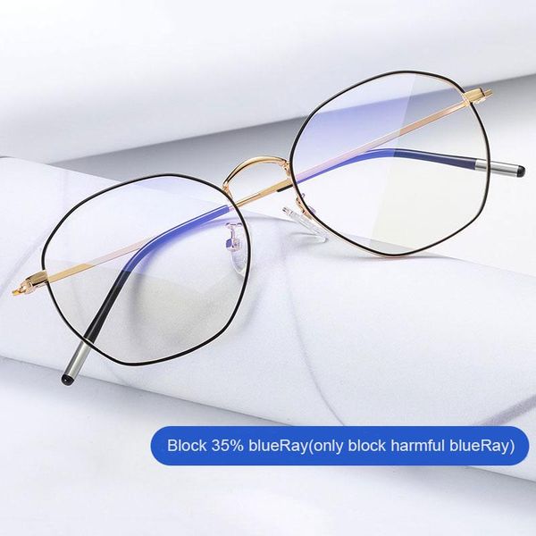 

fashion sunglasses frames alloy frame glasses men and women style anti-blue ray myopia spectacles with spring hinges full rim arrival, Black