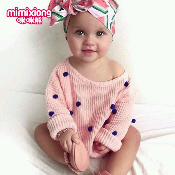 

factory wholesale girls' long sleeve knitted dot sweater solid color, Blue