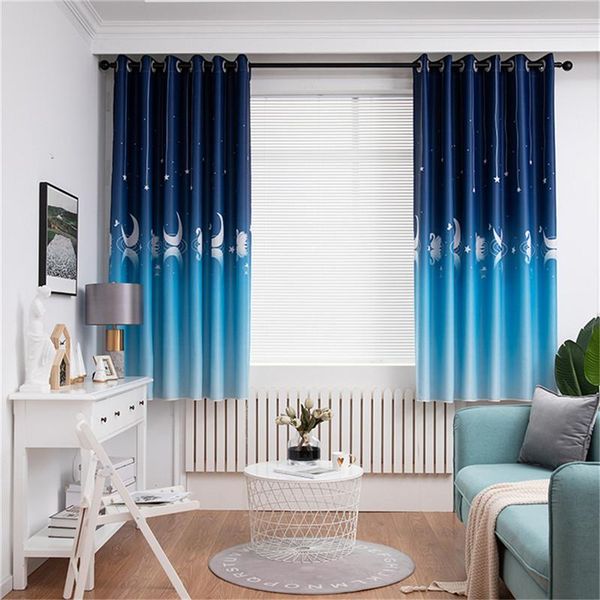 

curtain & drapes 1 panel printing blackout curtains for living room kid home decor accessories