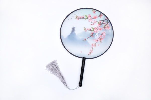 

chinese ladies dancing vintage flower silk round fan other home decor