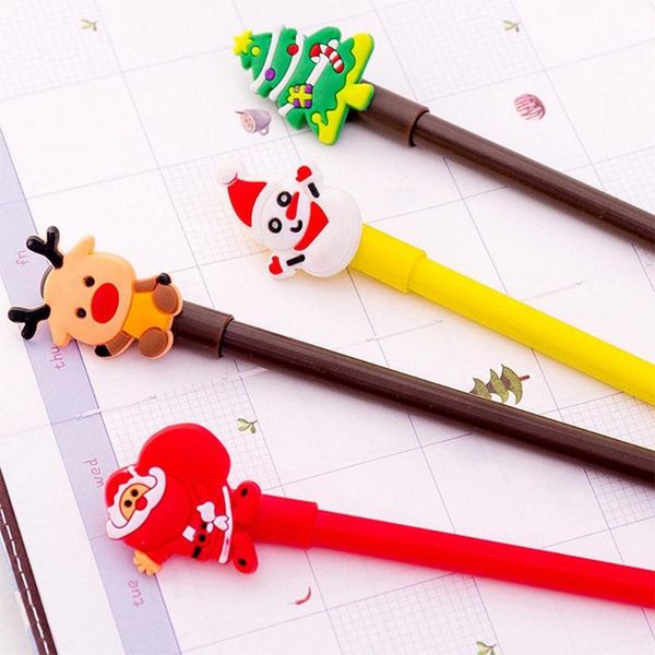 

gel pens 0.38mm plastic christmas black pen cartoon tree santa clause snowman xmas deer neutral school supplies