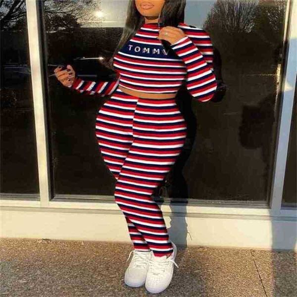 

loungewear women two piece matching sets letter print slim-fit high waist pants jogger leggings fitness wear plus size 210525, White