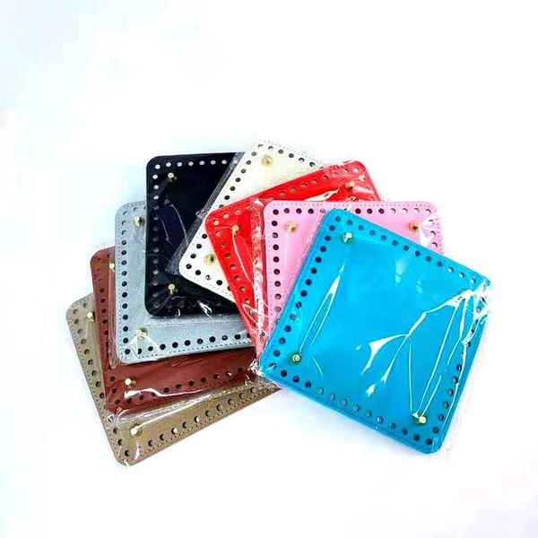 

bag parts & accessories 5pcs 15cm square rivet replacement handbag tray bottom knitting, Black