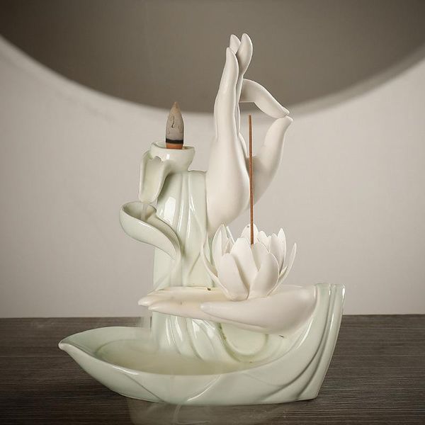 

fragrance lamps backflow incense burner ceramic lotus bergamot ornament creative home accessories