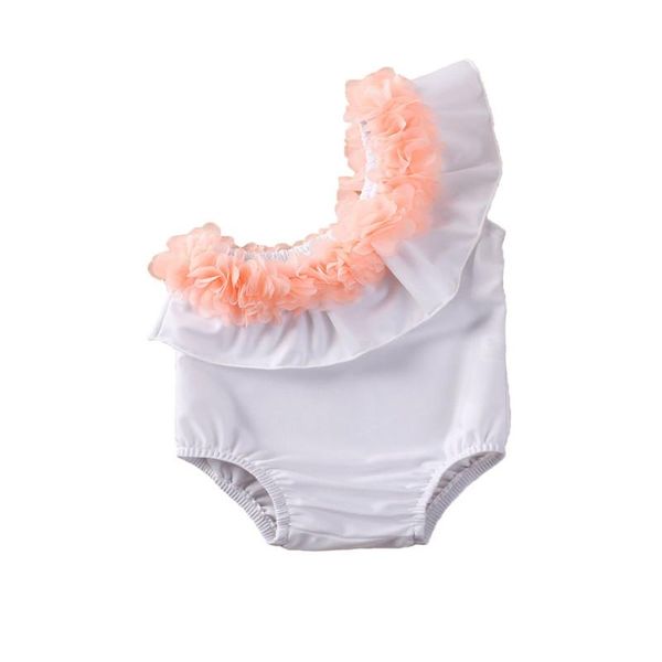 

summer toddler baby girl one piece swimwear shoulder ruffle floral bathing suit beachwear girls bikini born two-piece suits