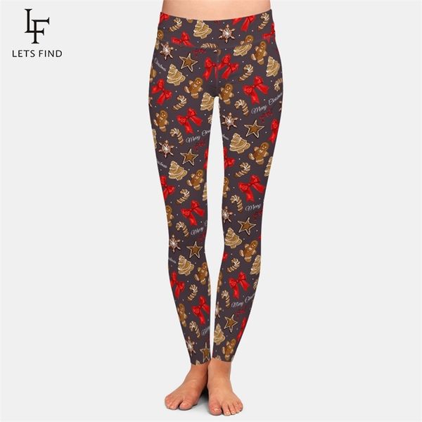 

letsfind arrival winter woman christmas series printing leggings fashion elegant high waist fitness warm 211215, Black