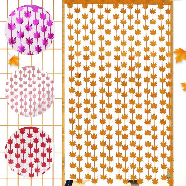 

decoration wedding party decoration background site layout maple leaf rain curtain