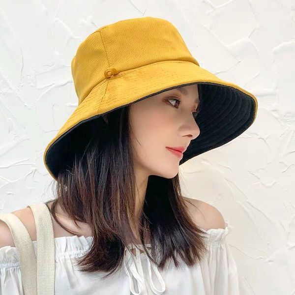 

Summer style two-sided fisherman hats solid color big fisherman hat LOGO customized printed various LOGO sunscreen hats for men and wom, Blue;gray